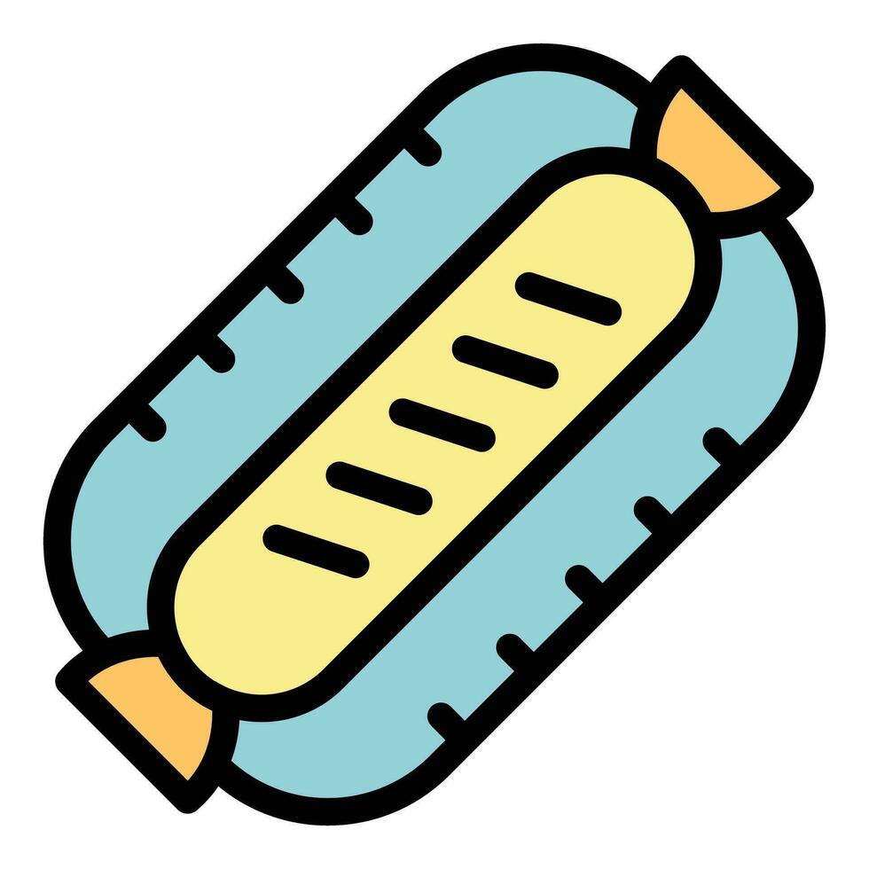 Bavarian sausage icon vector flat