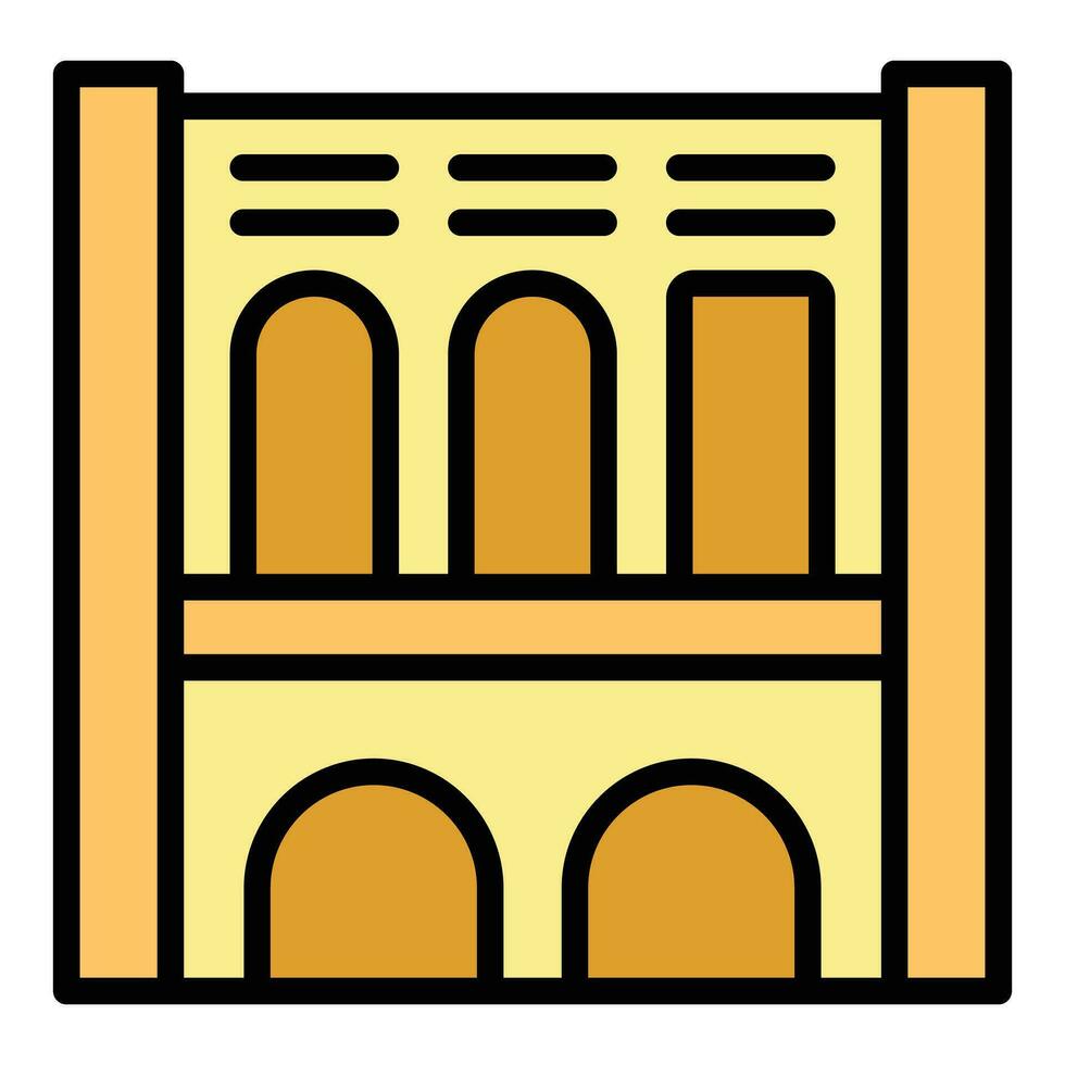 Medieval amphitheater icon vector flat