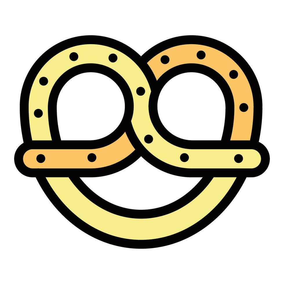 German pretzel icon vector flat