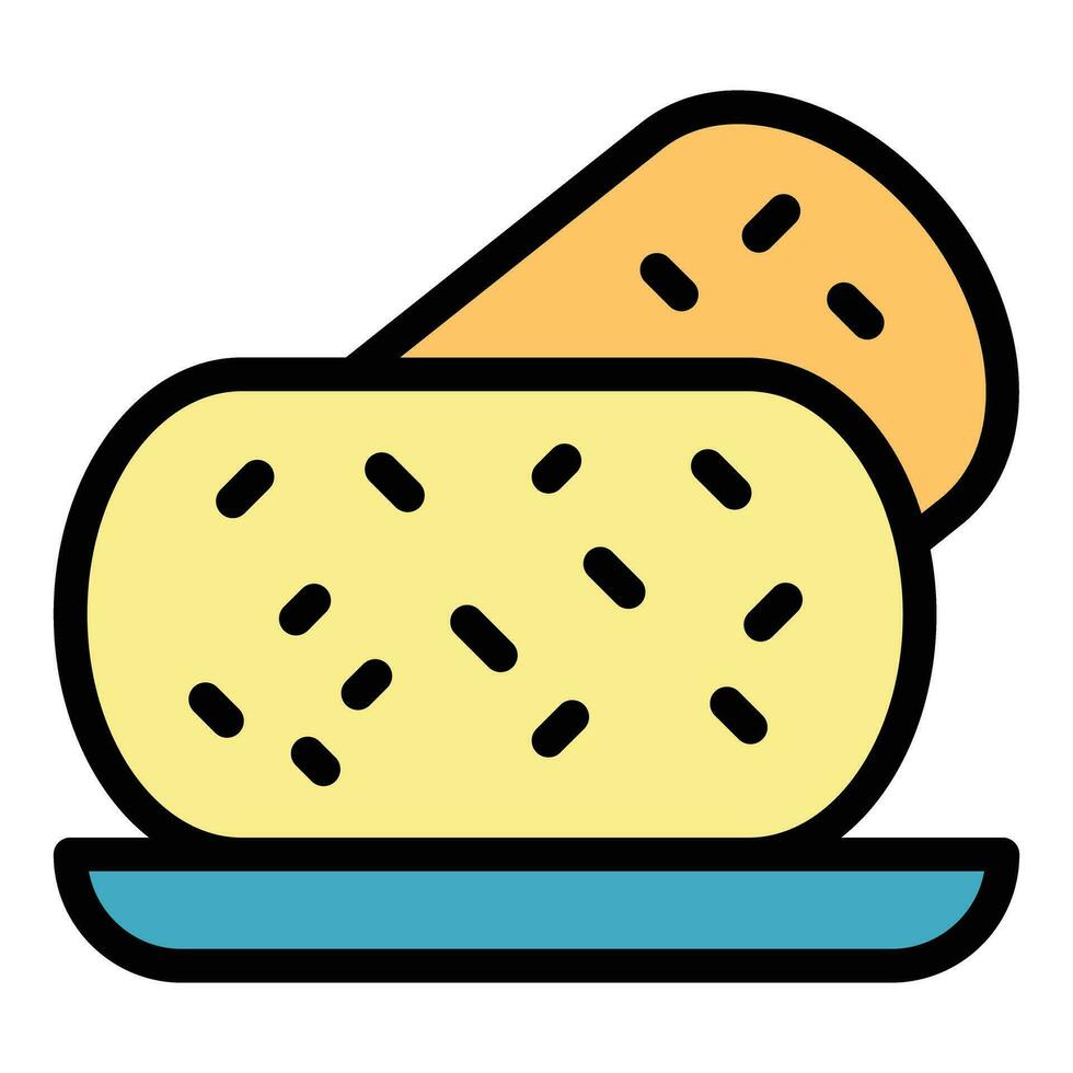 carne croqueta icono vector plano