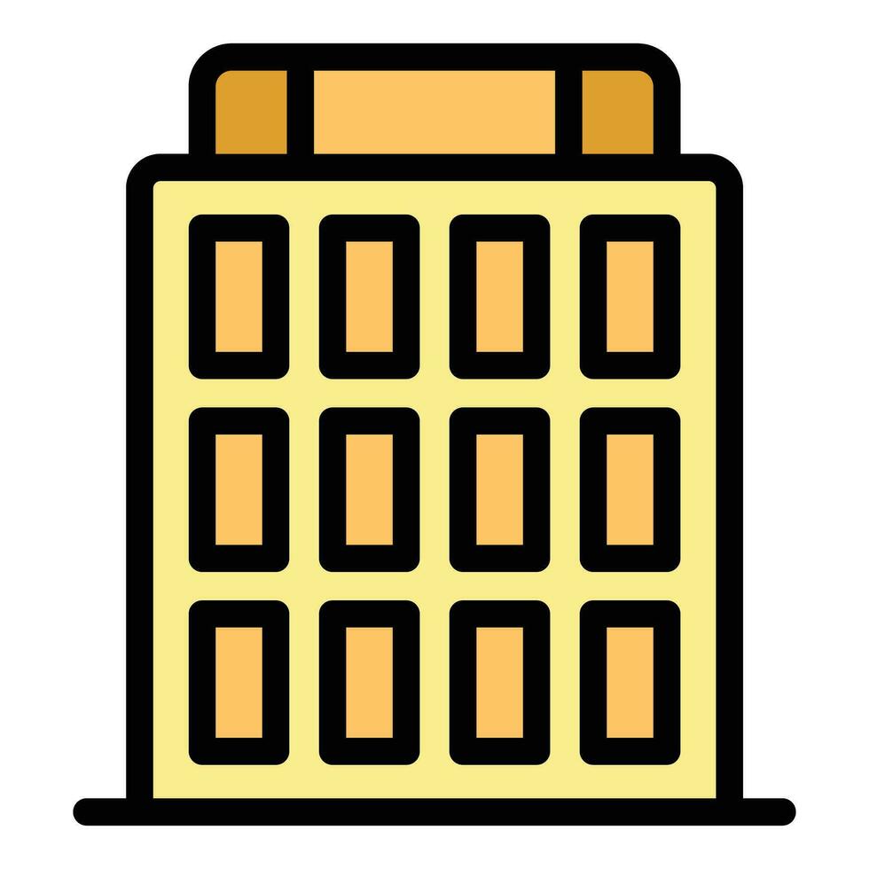 City building icon vector flat