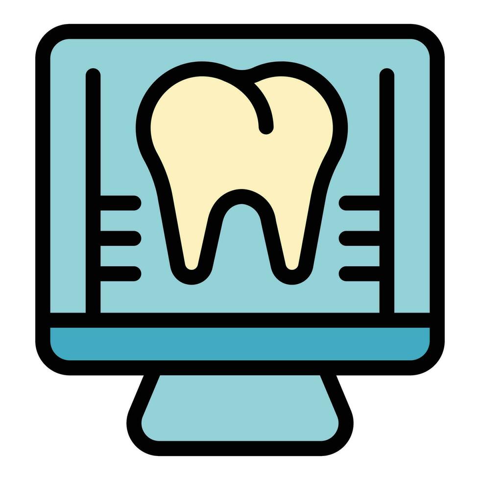 Dental monitor icon vector flat