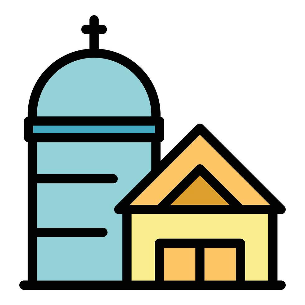 Montenegro church icon vector flat
