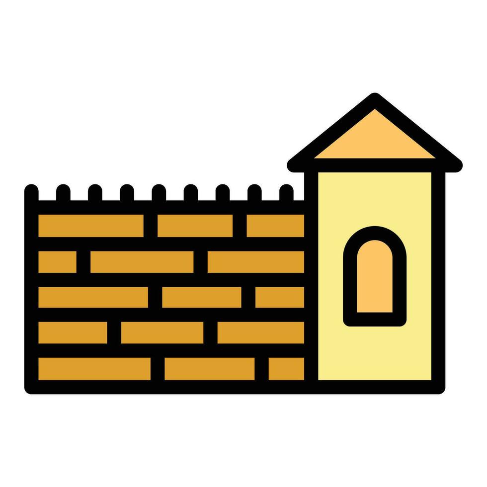 Montenegro stone wall icon vector flat