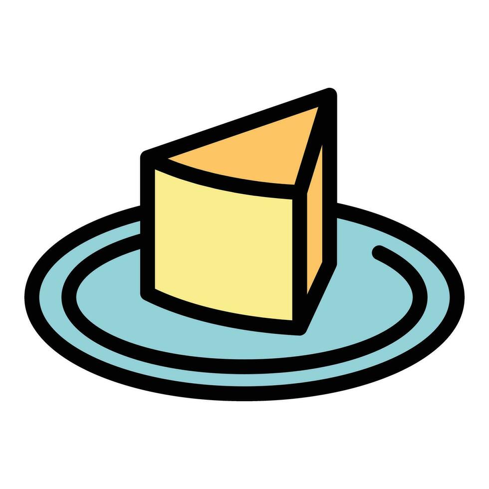 Cake piece icon vector flat