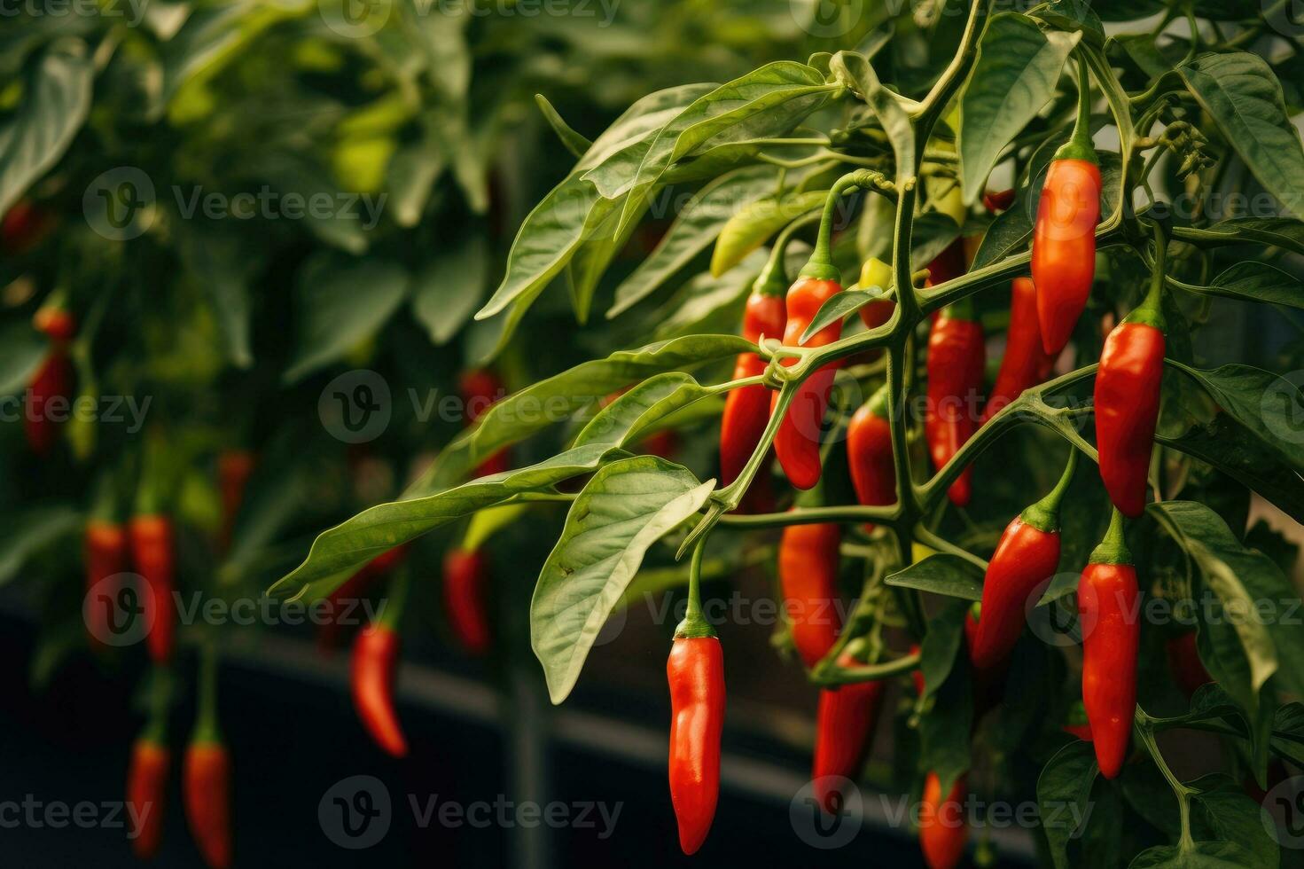 Red chili pepper agriculture harvesting. Generative AI photo