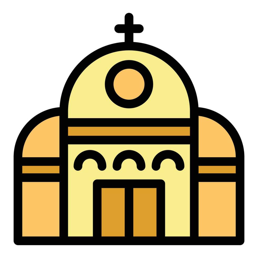 Church icon vector flat