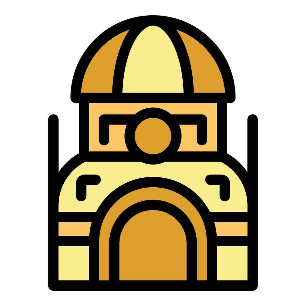 Zagreb building icon vector flat