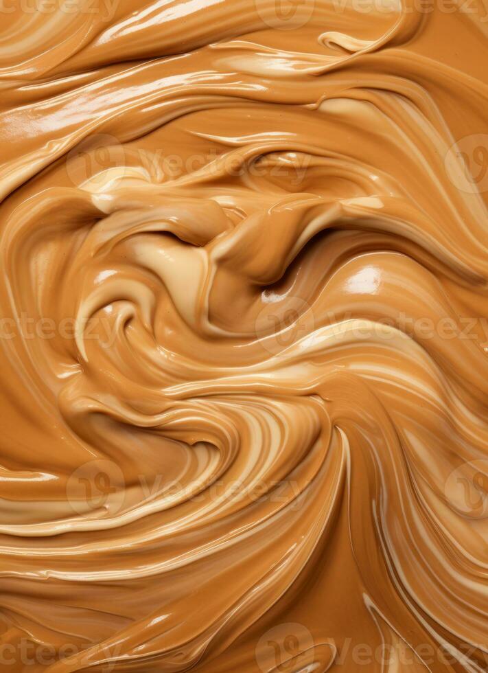 Sample close-up top view of caramelized peanut butter photo