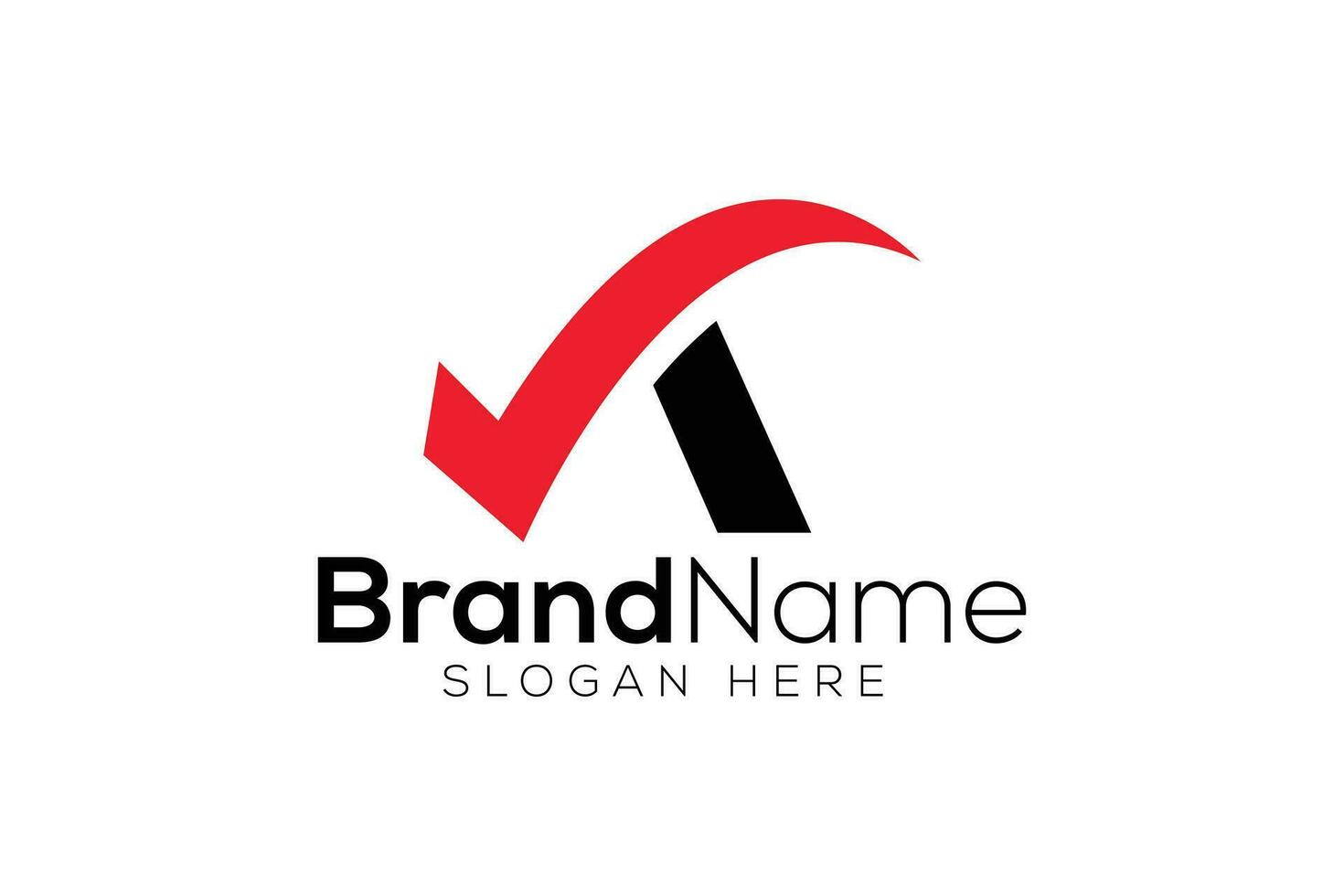 Trendy and Professional letter A check mark done logo design vector template