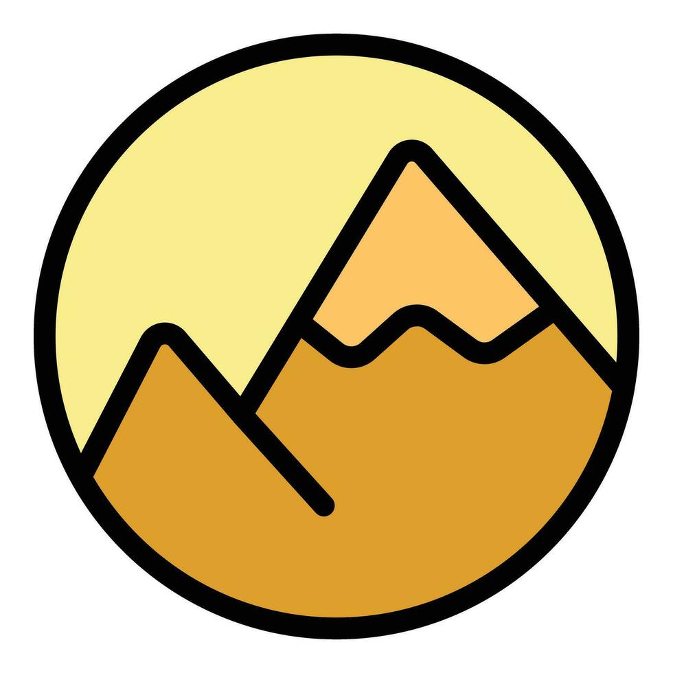 Mountain target icon vector flat