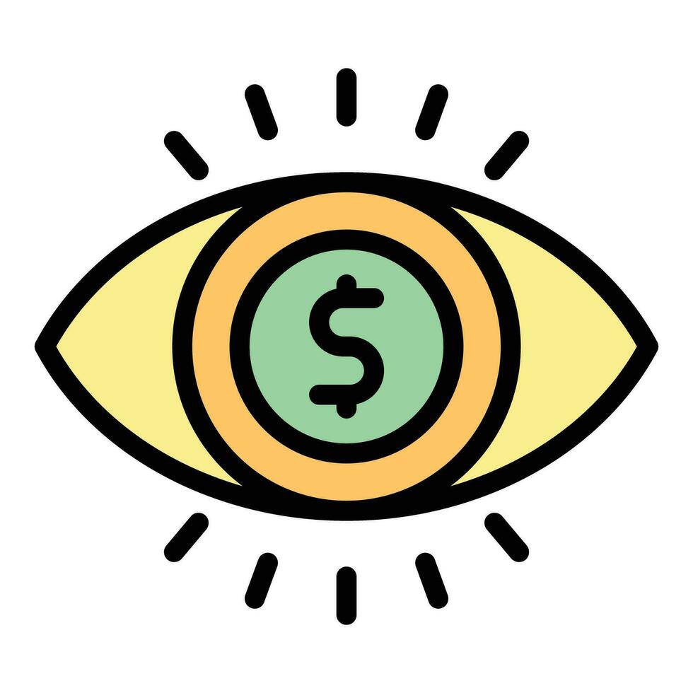 Eye credit icon vector flat