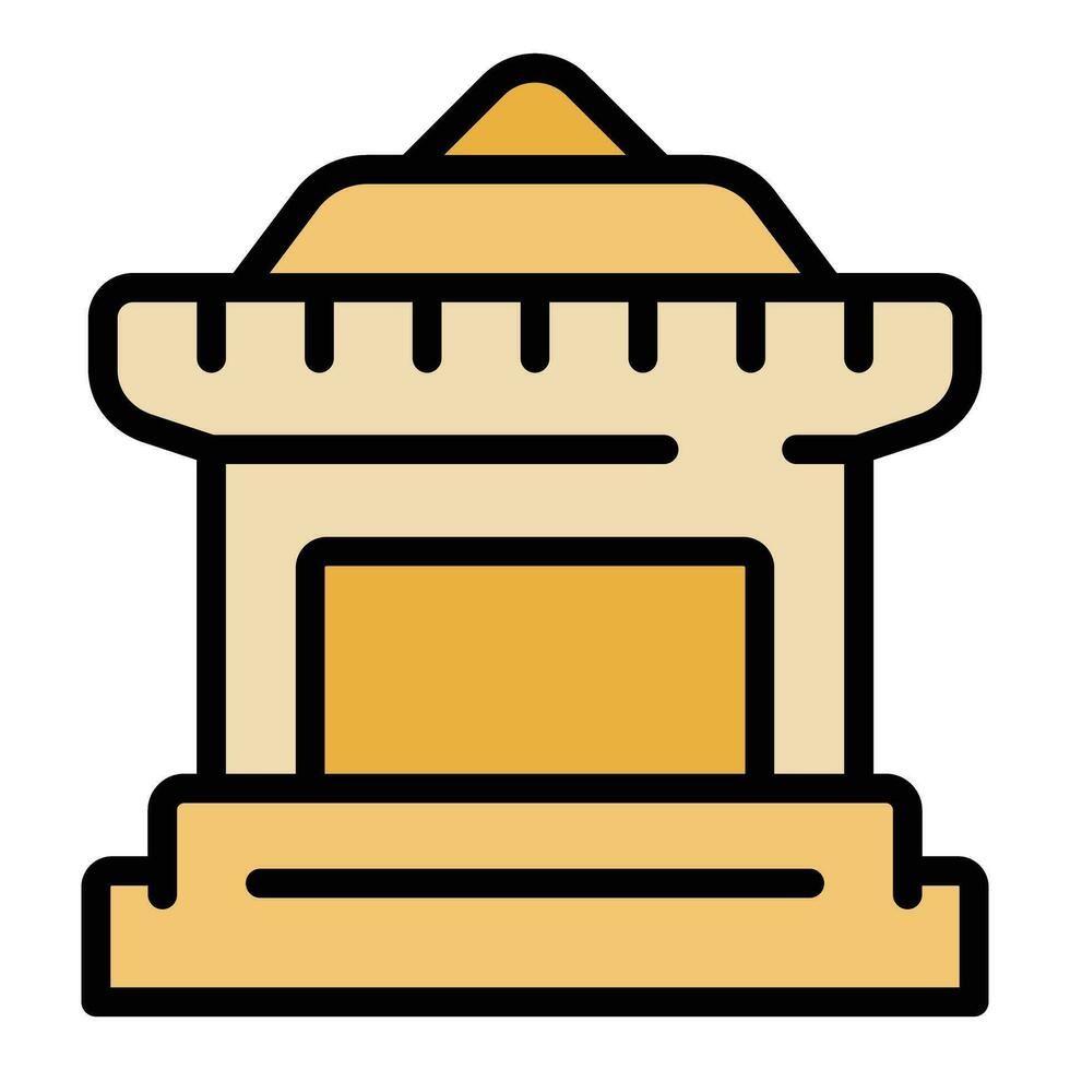 Asia building icon vector flat