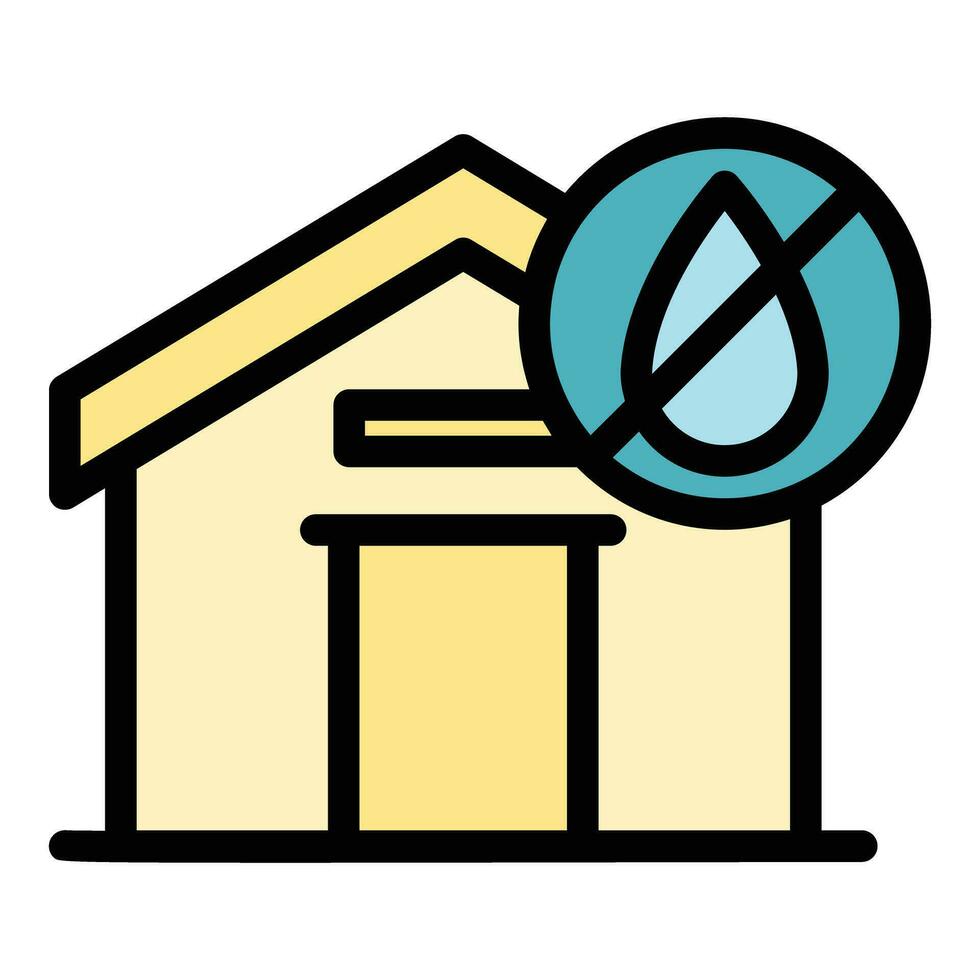 No water roof icon vector flat