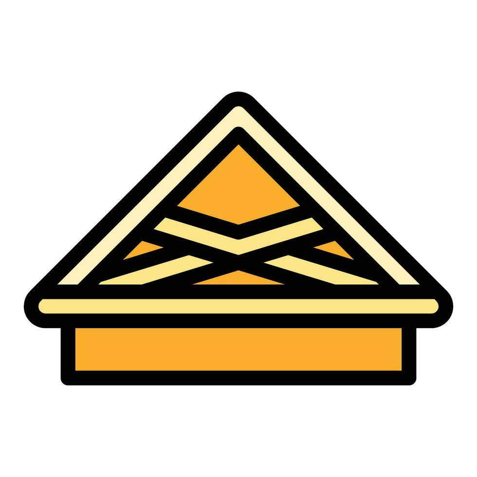 Wood roof icon vector flat