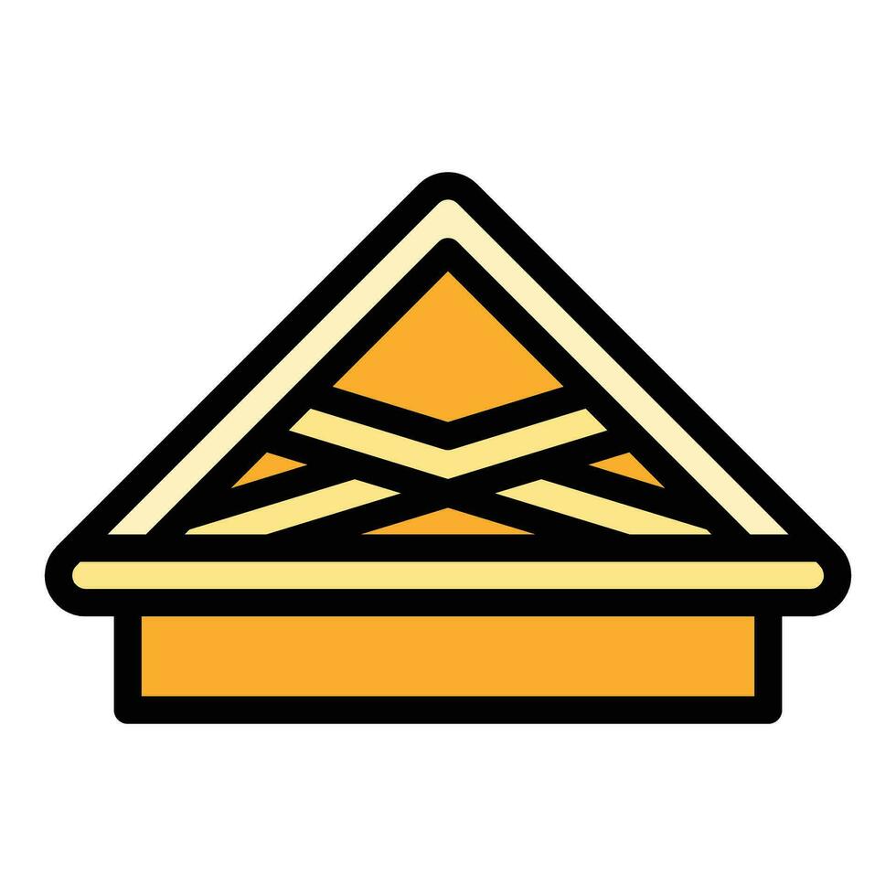 Wood roof icon vector flat