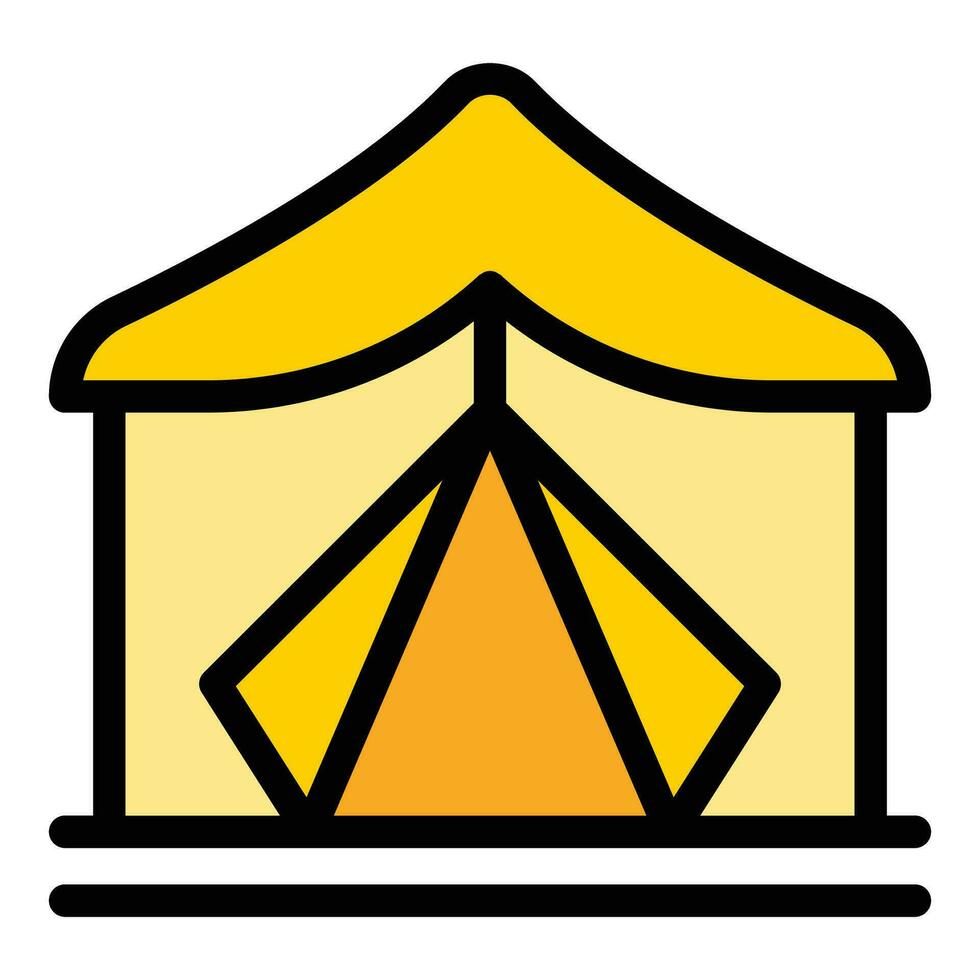 Forest tent icon vector flat