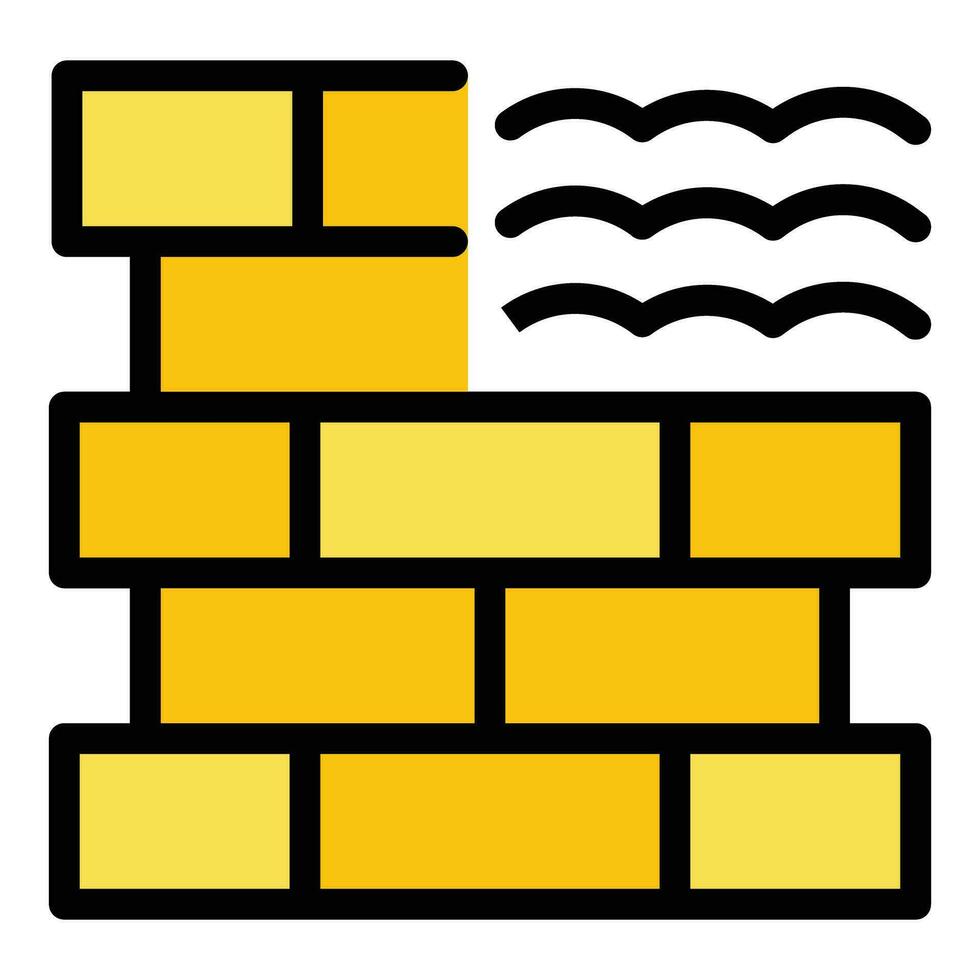 Brick wall icon vector flat