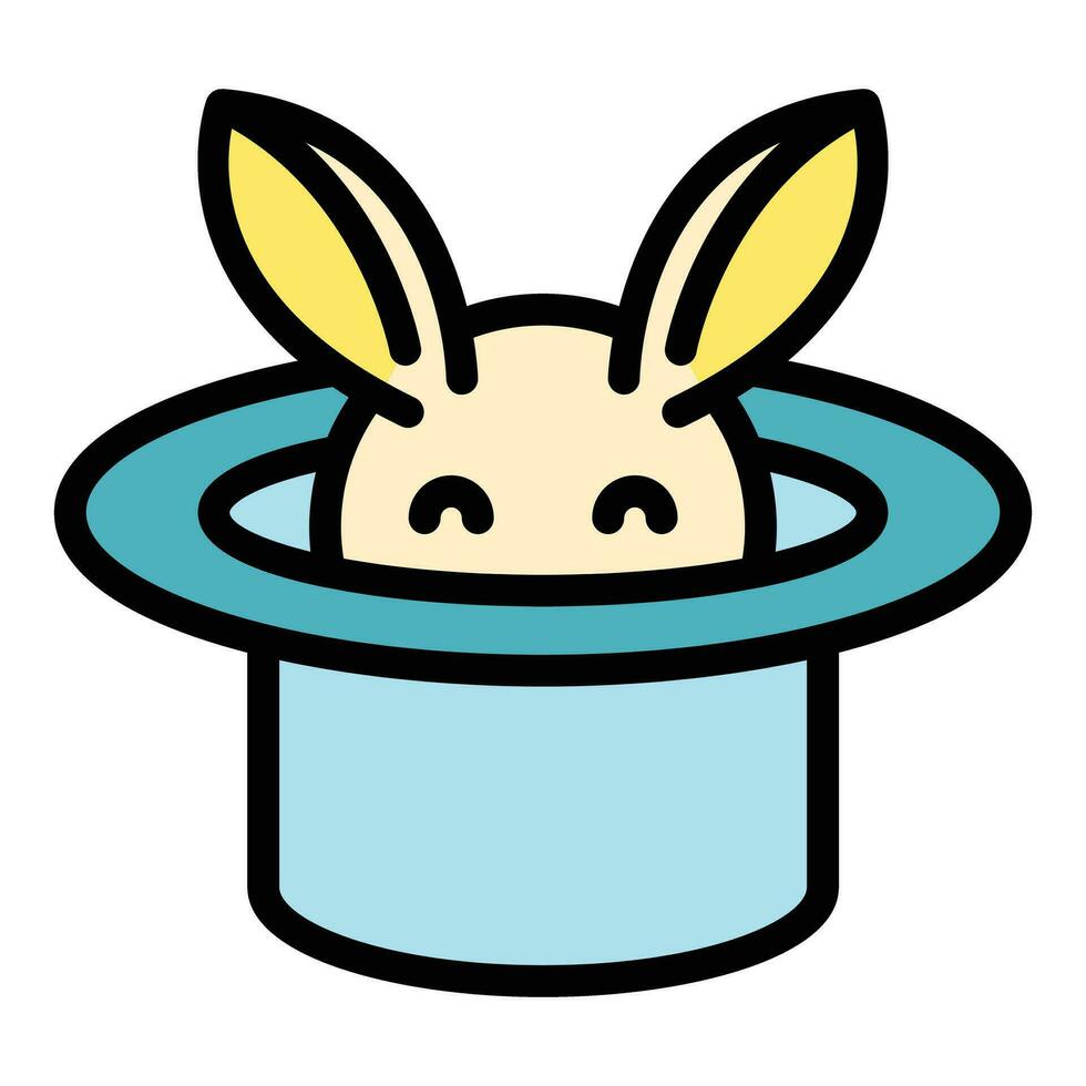 Rabbit hat icon vector flat