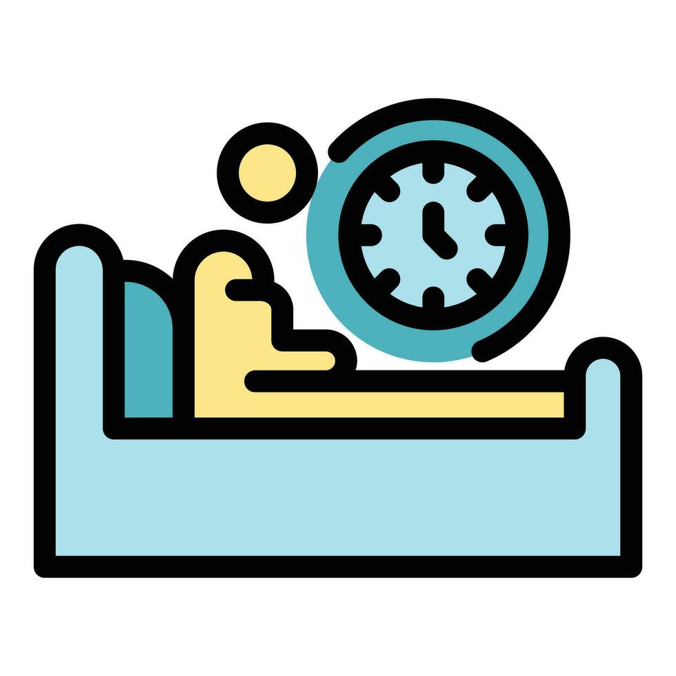 Sleeping bed icon vector flat