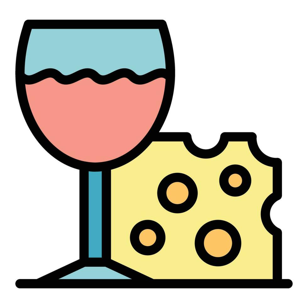 Wine cheese icon vector flat