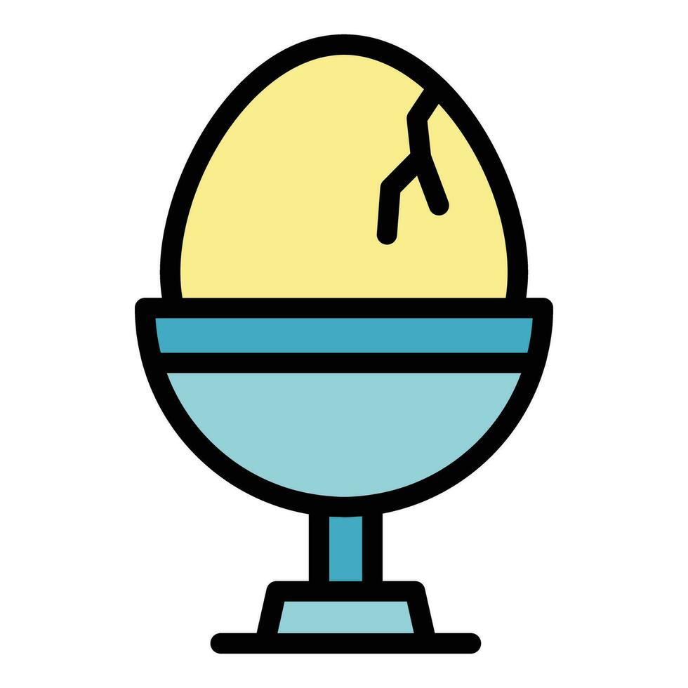 hervido huevo icono vector plano