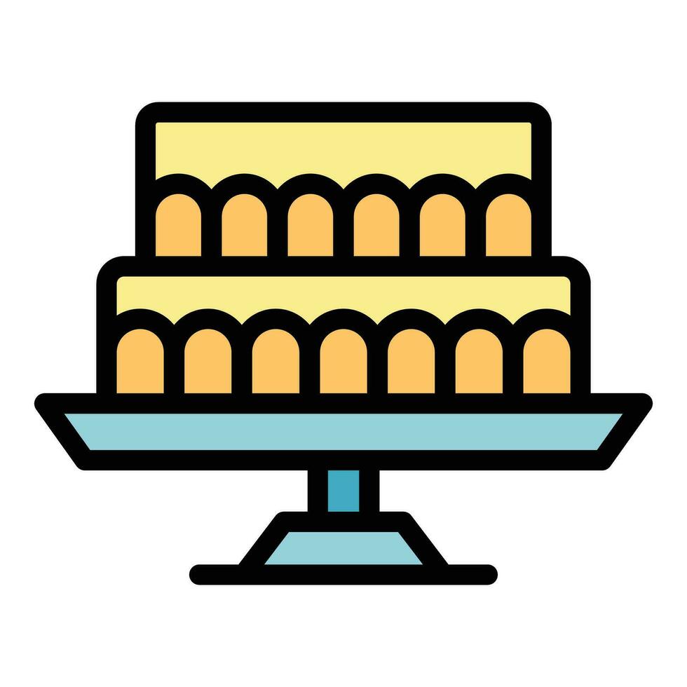 Restaurant wedding cake icon vector flat