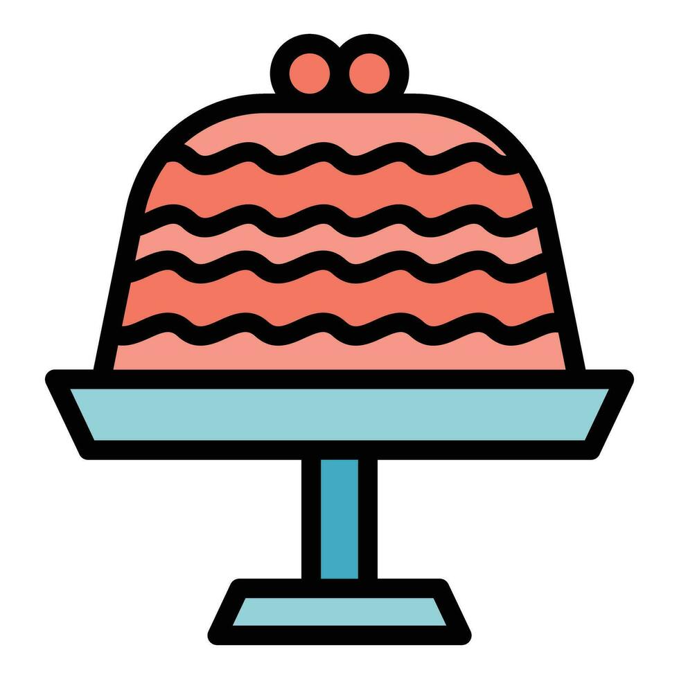 Cake on tray icon vector flat