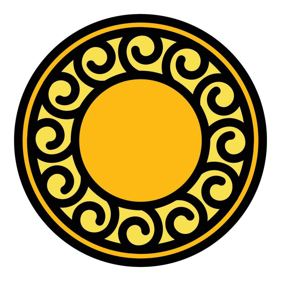 Round shield icon vector flat