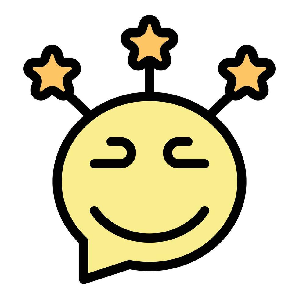 Happy emoji icon vector flat