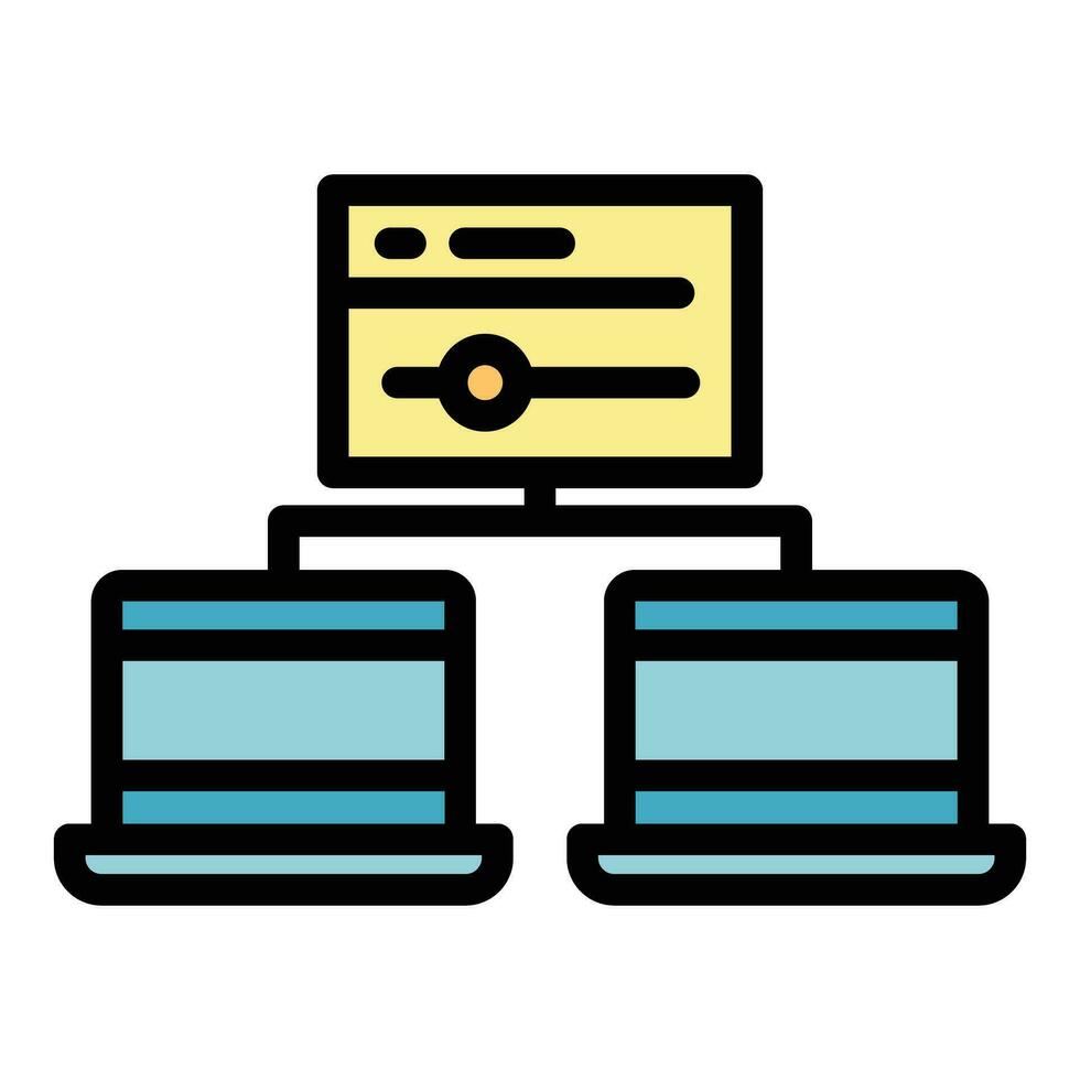 Computer network icon vector flat