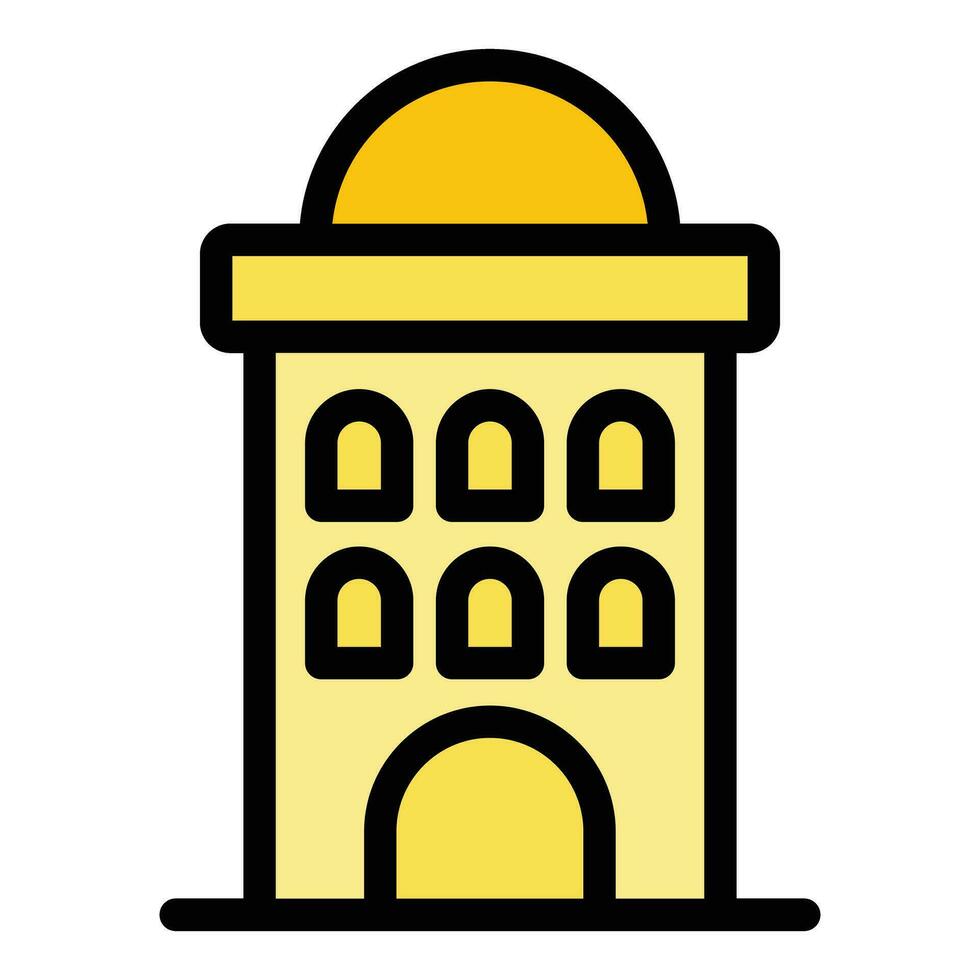 City building icon vector flat