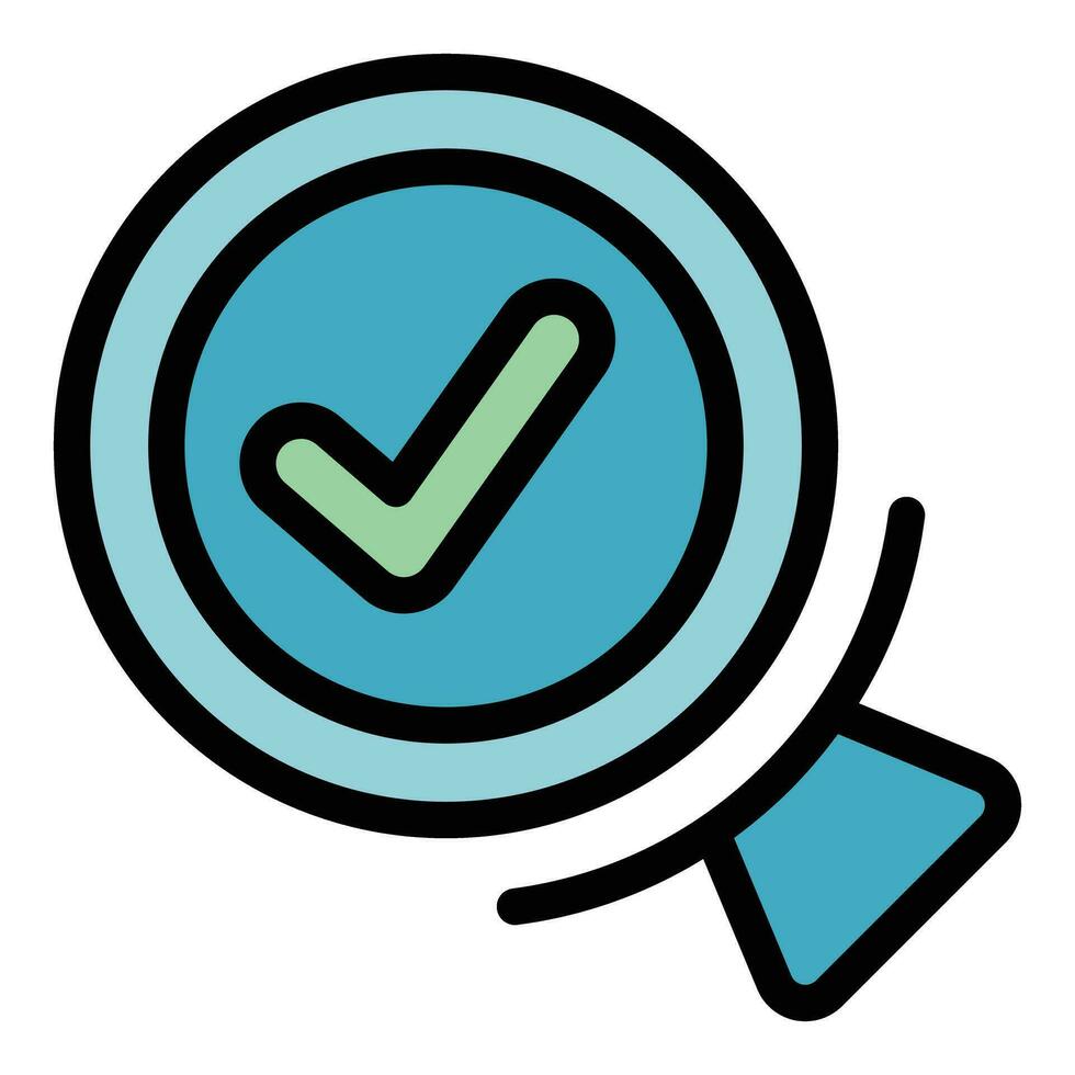 Approved search icon vector flat