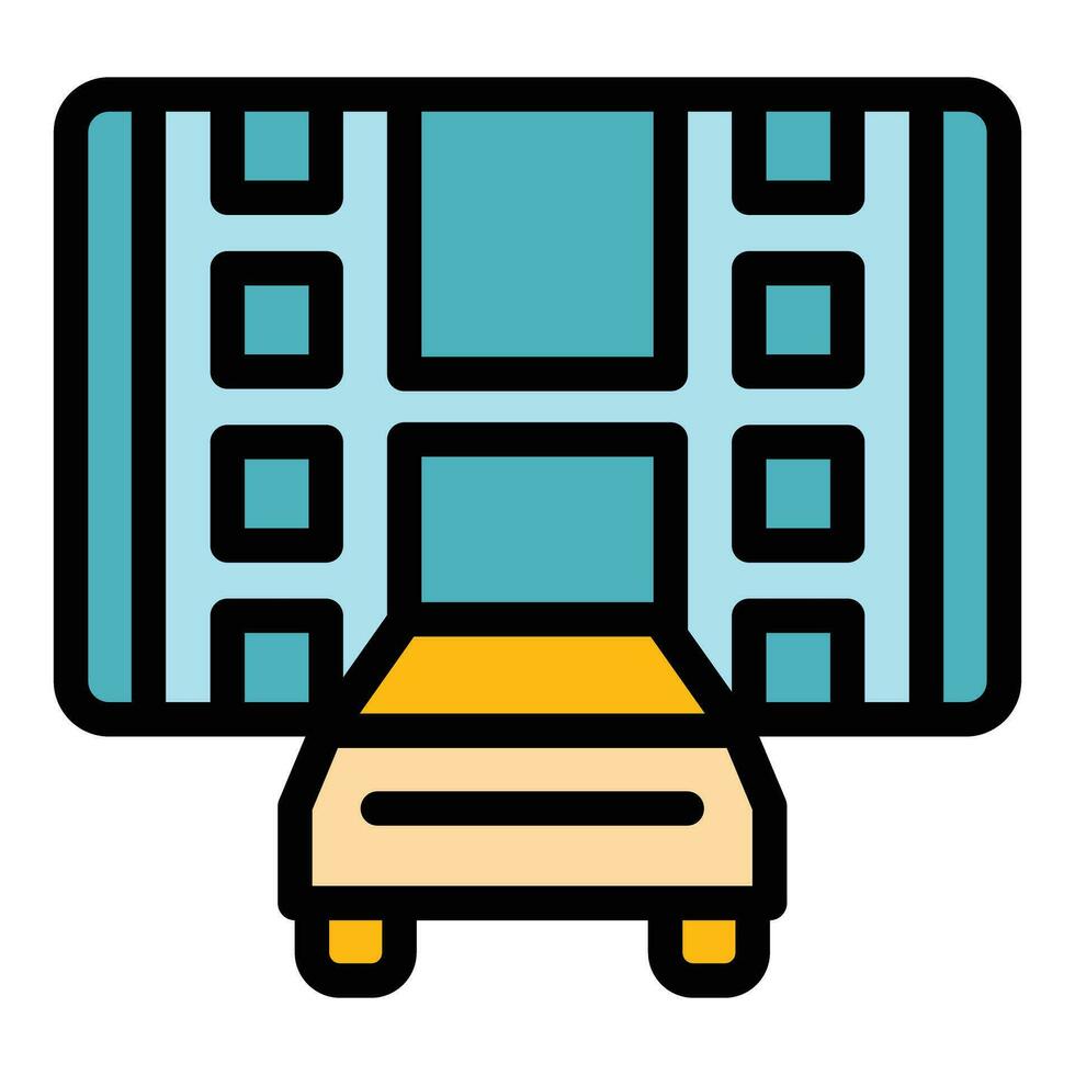 Auto film icon vector flat