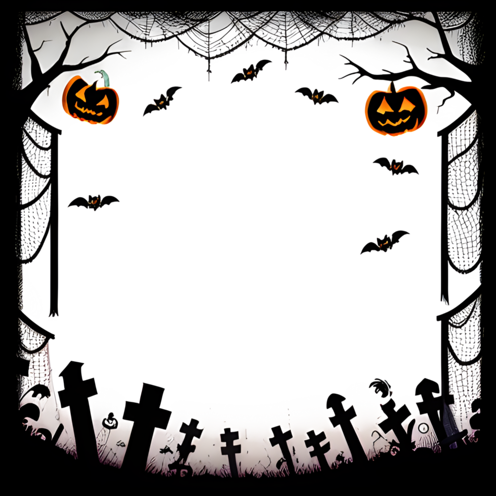 halloween gräns transparent png bilder ai generativ