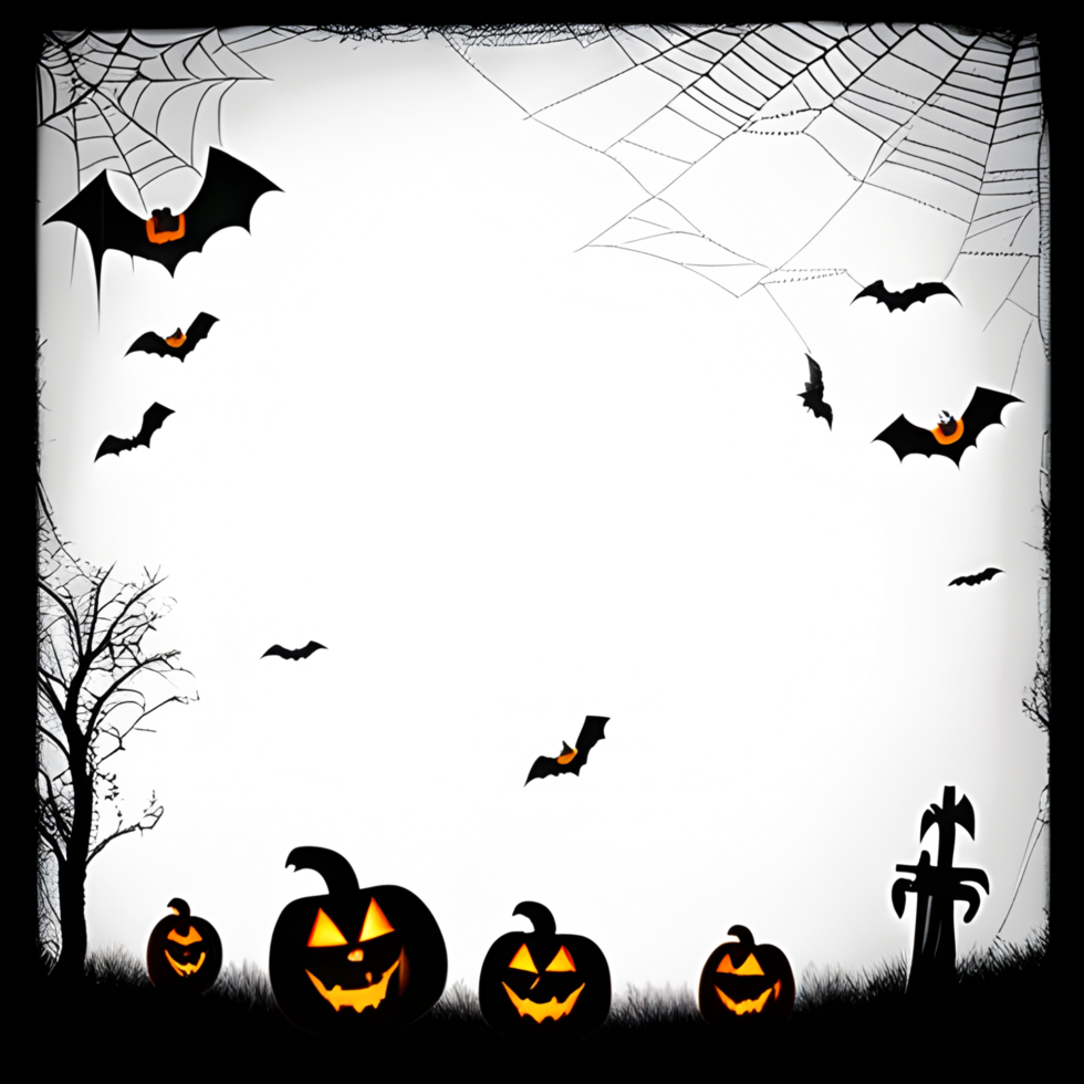 Halloween frontière transparent png images ai génératif