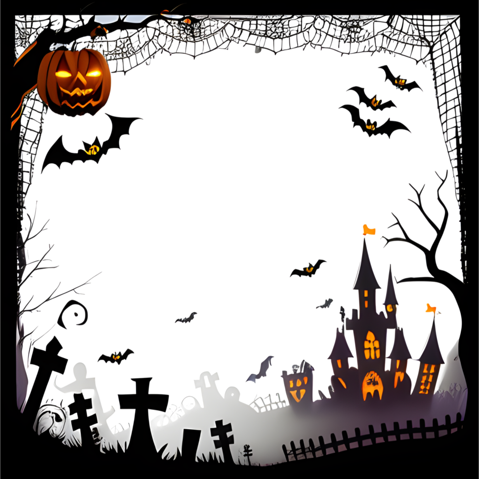 Halloween confine trasparente png immagini ai generativo