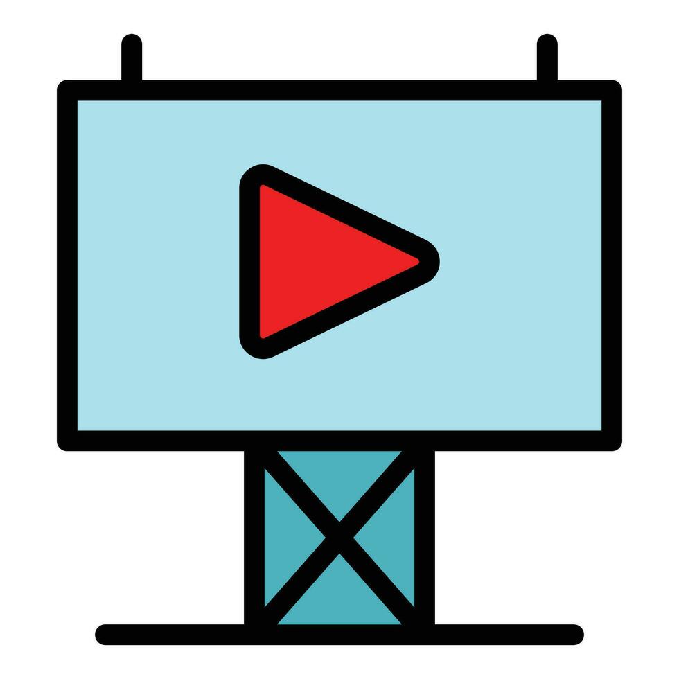 Video film banner icon vector flat