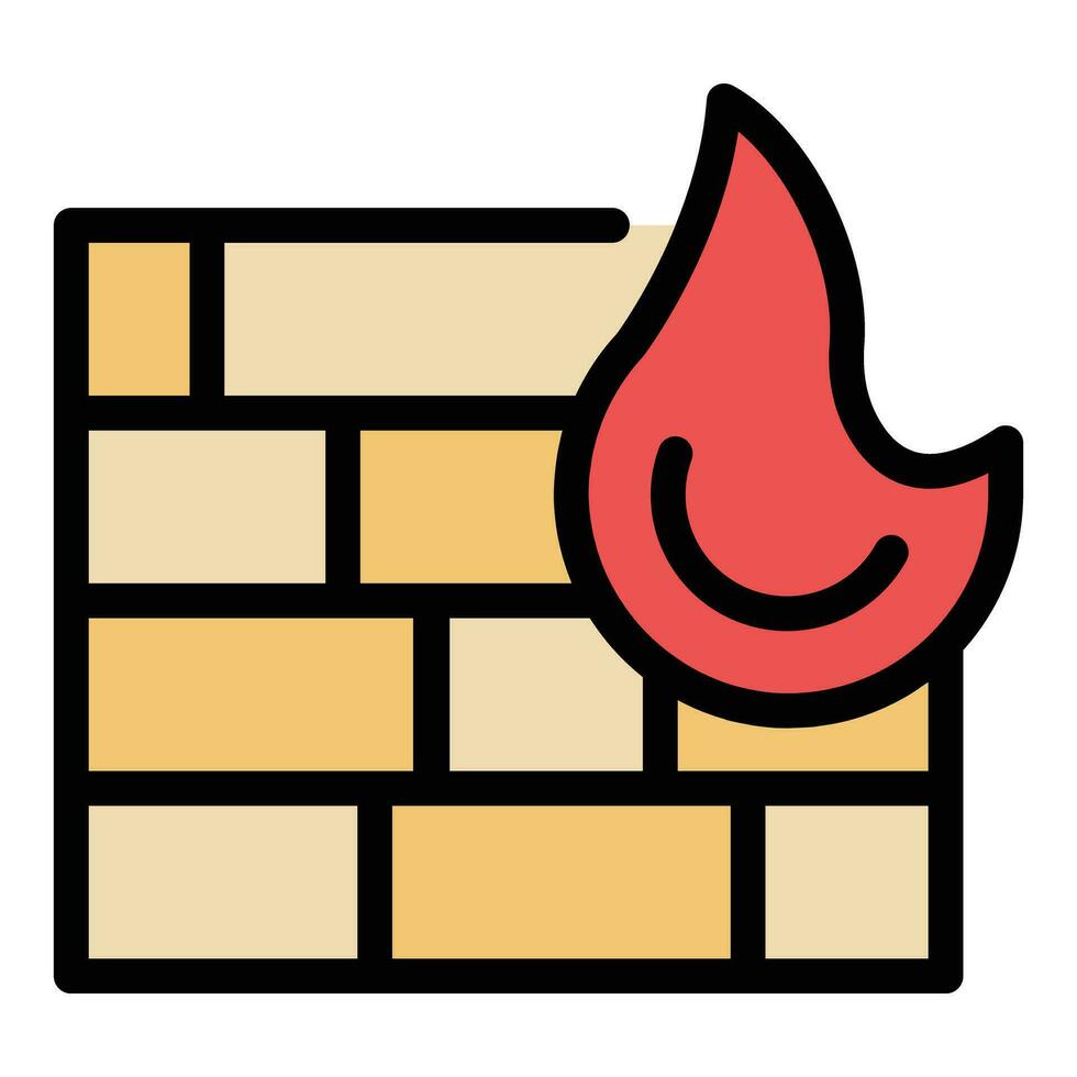 Firewall vpn icon vector flat