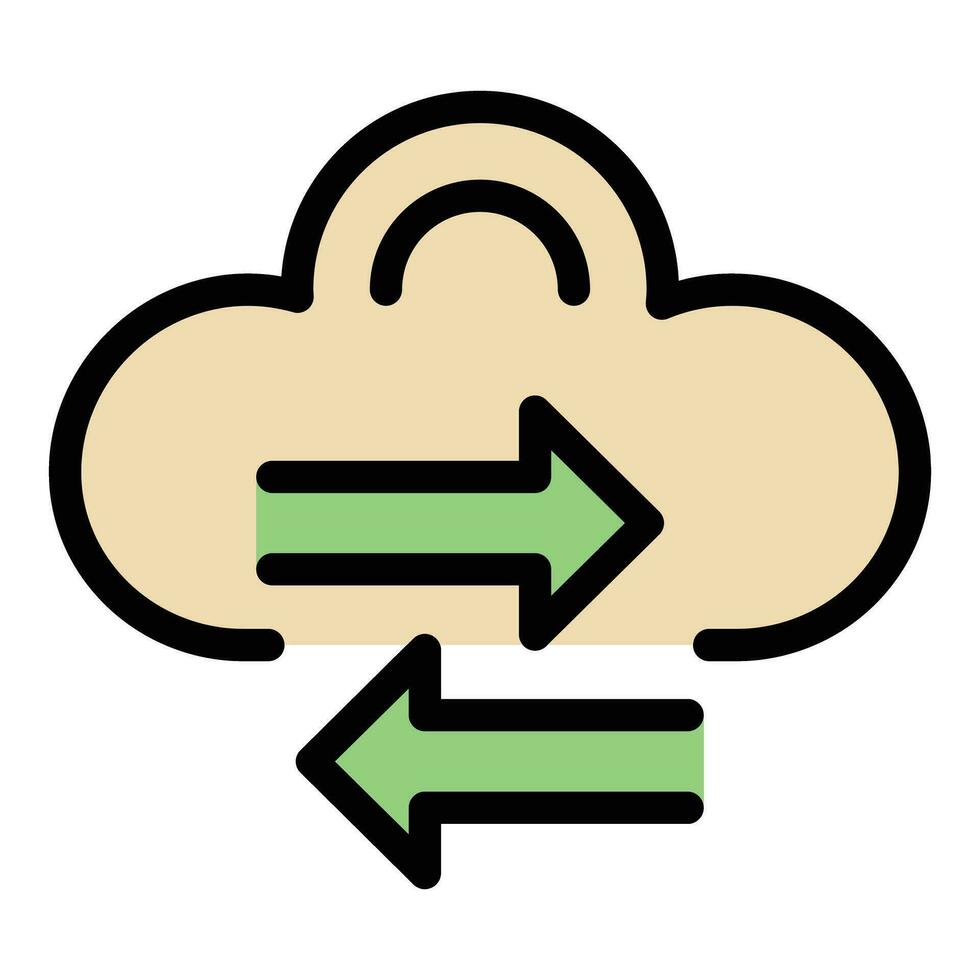 Cloud data change icon vector flat