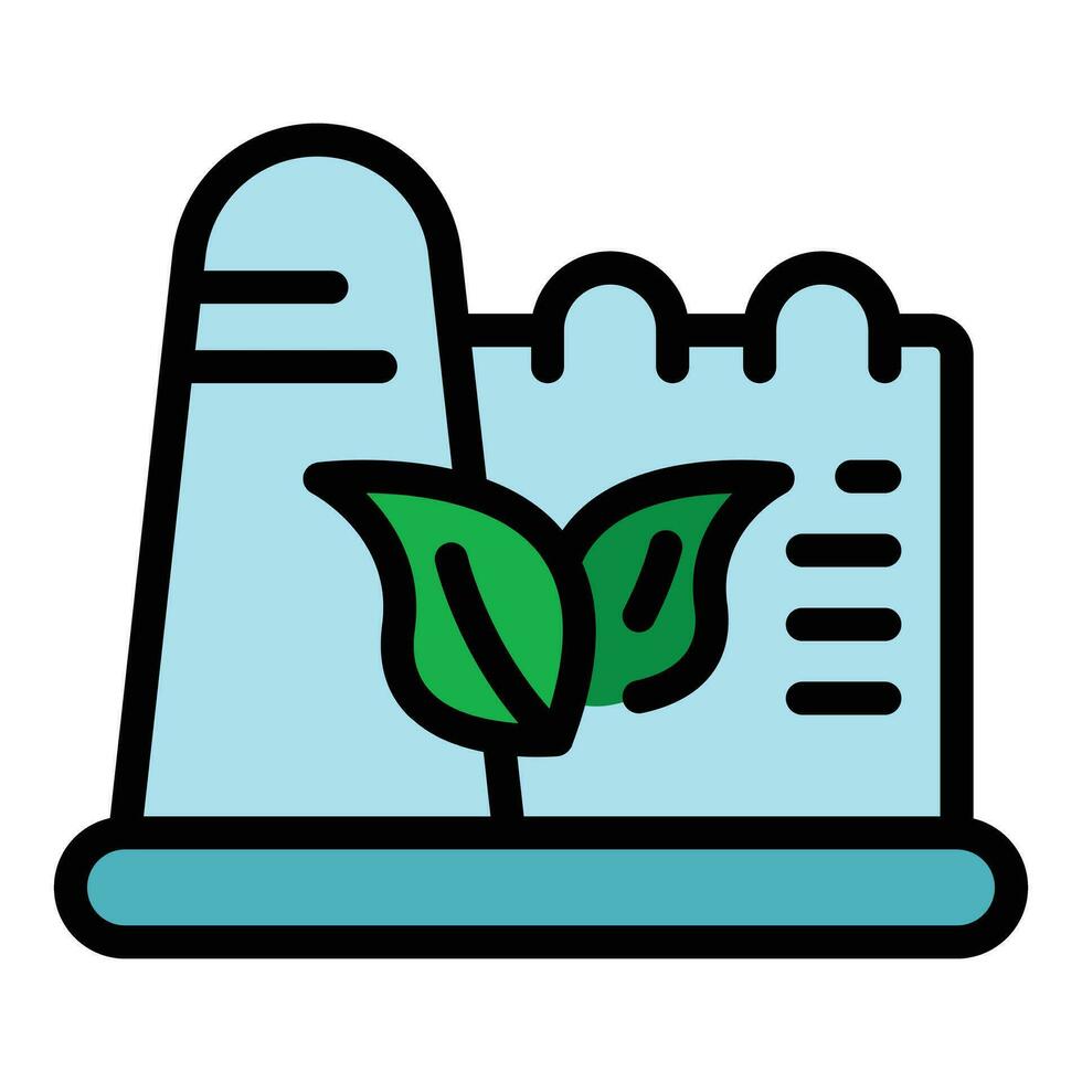 Natural technology factory icon vector flat