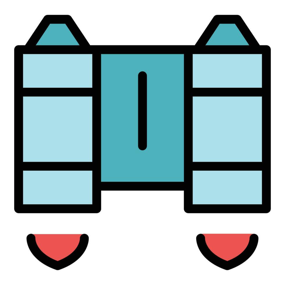 Rocket jetpack icon vector flat