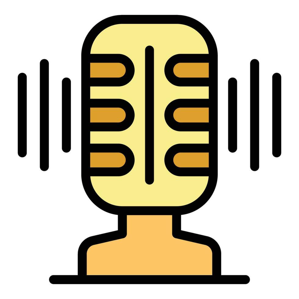Learning microphone icon vector flat