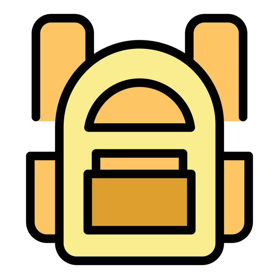 School backpack security icon vector flat