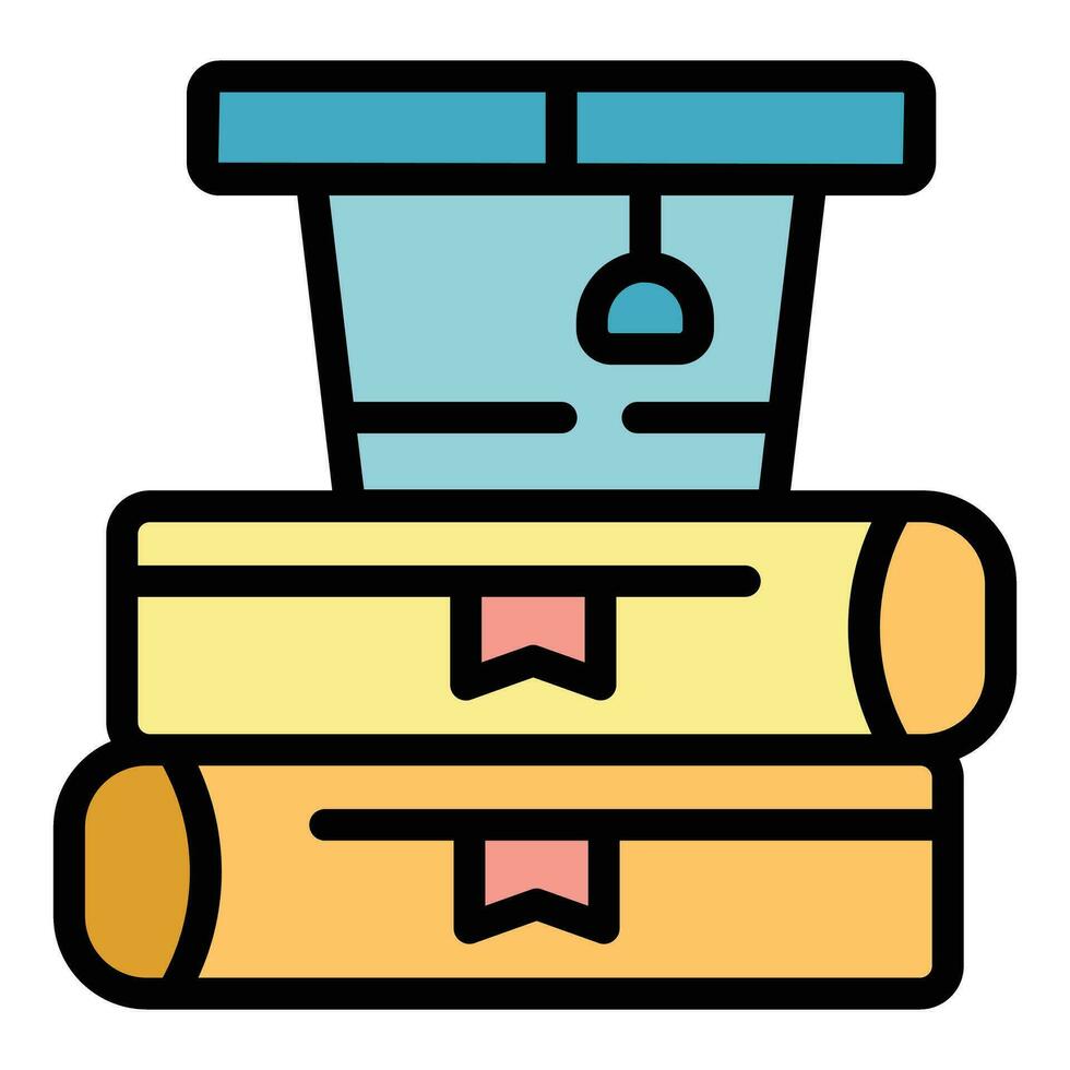 School book stack icon vector flat