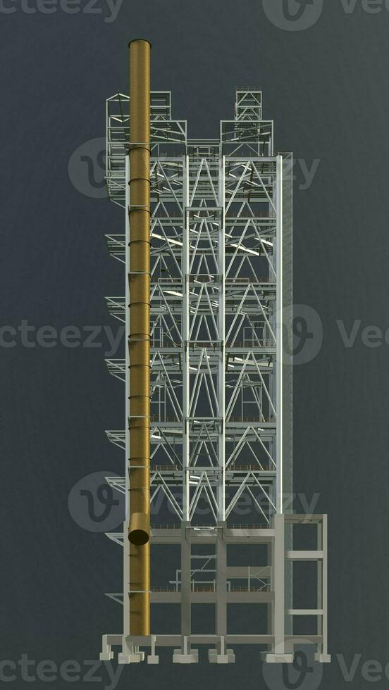 3d ilustración de industrial edificio foto