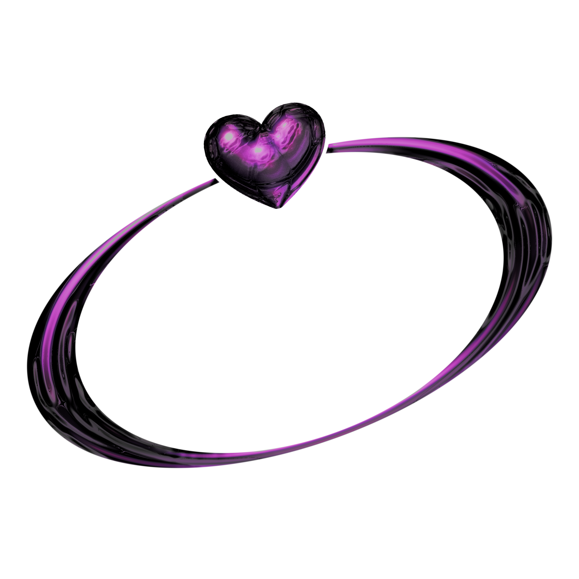 Y2K frame border black purple sticker element with chrome effect