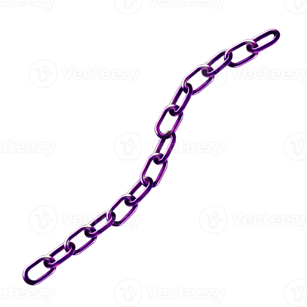 Y2K chains purple sticker element with chrome effect png