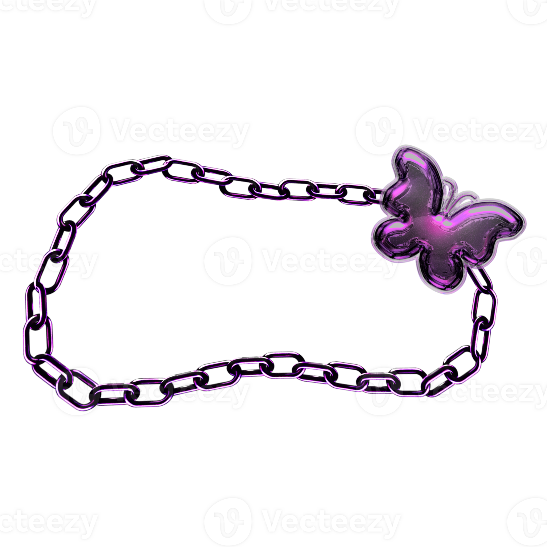 Y2K frame border black purple sticker element with chrome effect