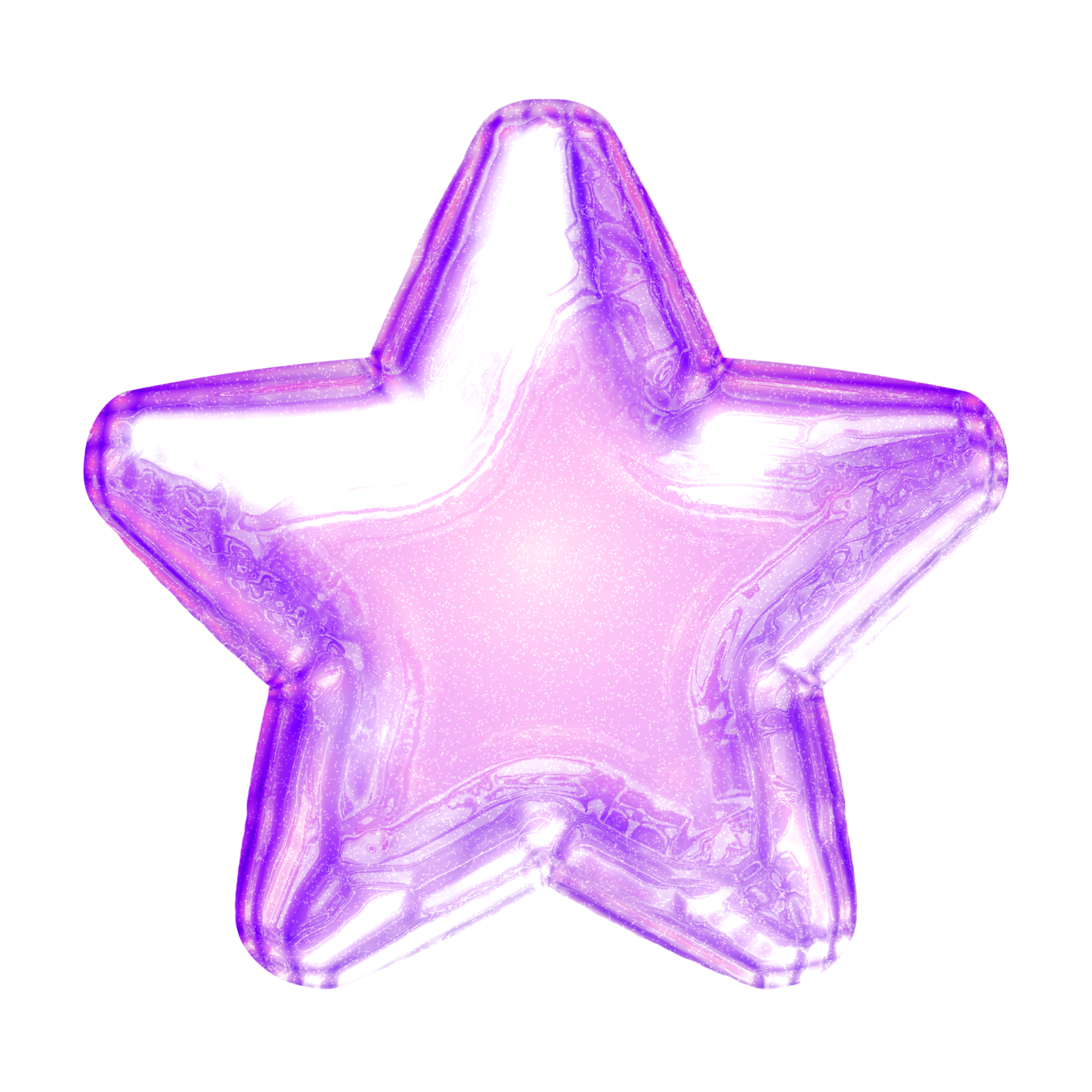 Y2K star purple sticker element with chrome effect 28142436 PNG